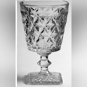 Vtg. Set Of 10 Discontinued Imperial Mt. Vernon Water Goblets Square Base